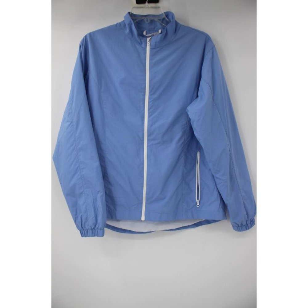 footjoy jacket Women's Large full zip golf blue nylon zipped pockets
